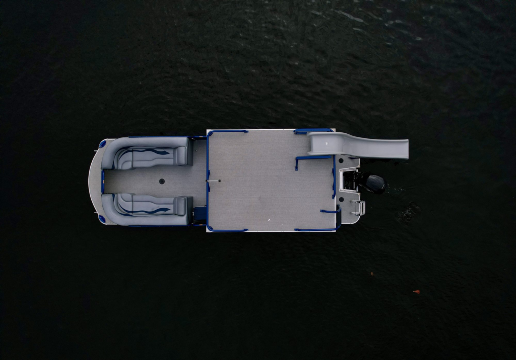 30ft pontoon boat charter Coconut Grove – aerial view from above
