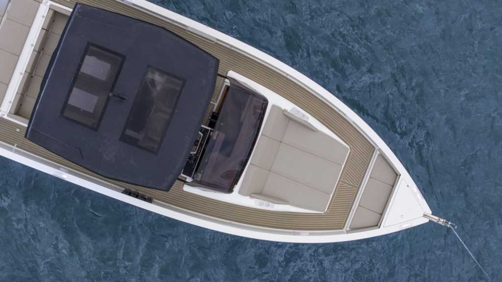 42ft De Antonio D42 yacht charter Coconut Grove – aerial view of the deck