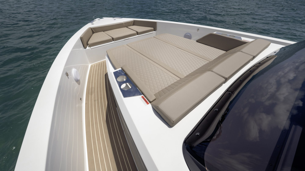 42ft De Antonio D42 yacht charter Coconut Grove – bow sunpad