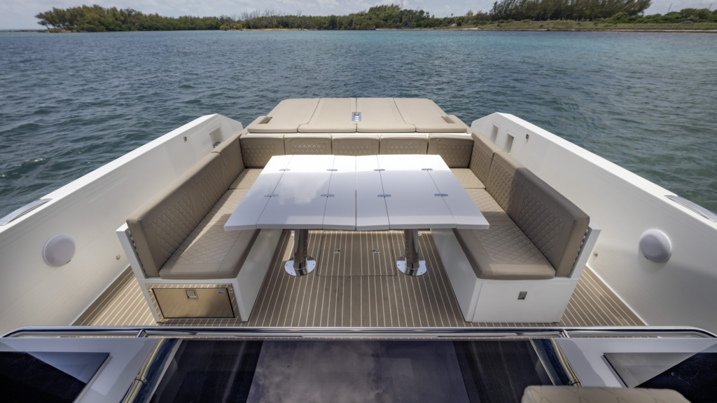 42ft De Antonio D42 yacht charter Coconut Grove – cockpit dining