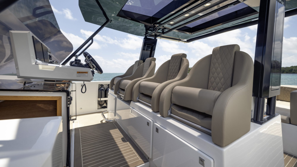 42ft De Antonio D42 yacht charter Coconut Grove – cockpit lounge