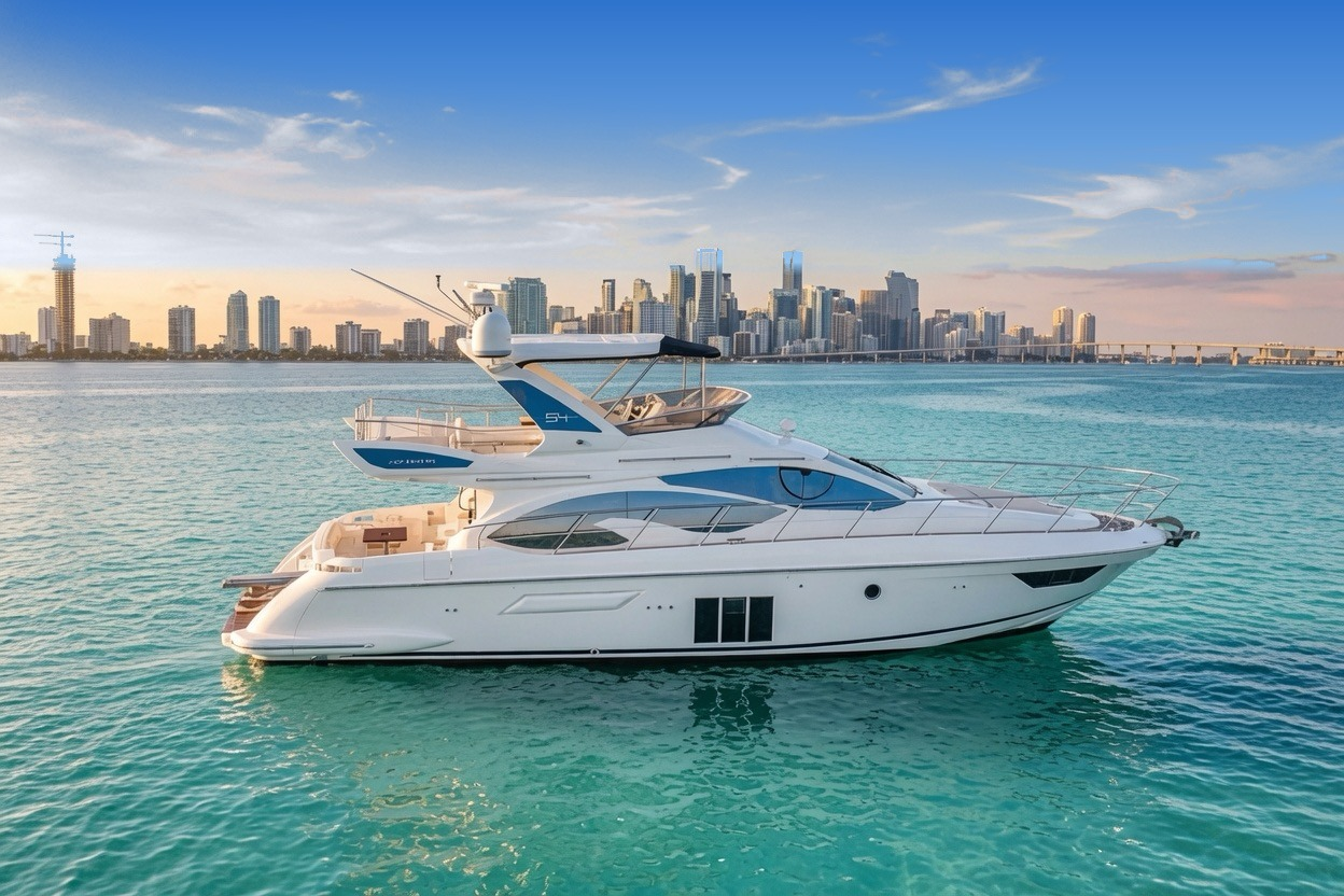 54ft Azimut Flybridge yacht charter Miami Beach