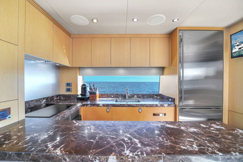 75ft Sunseeker yacht charter Marina Palms – galley