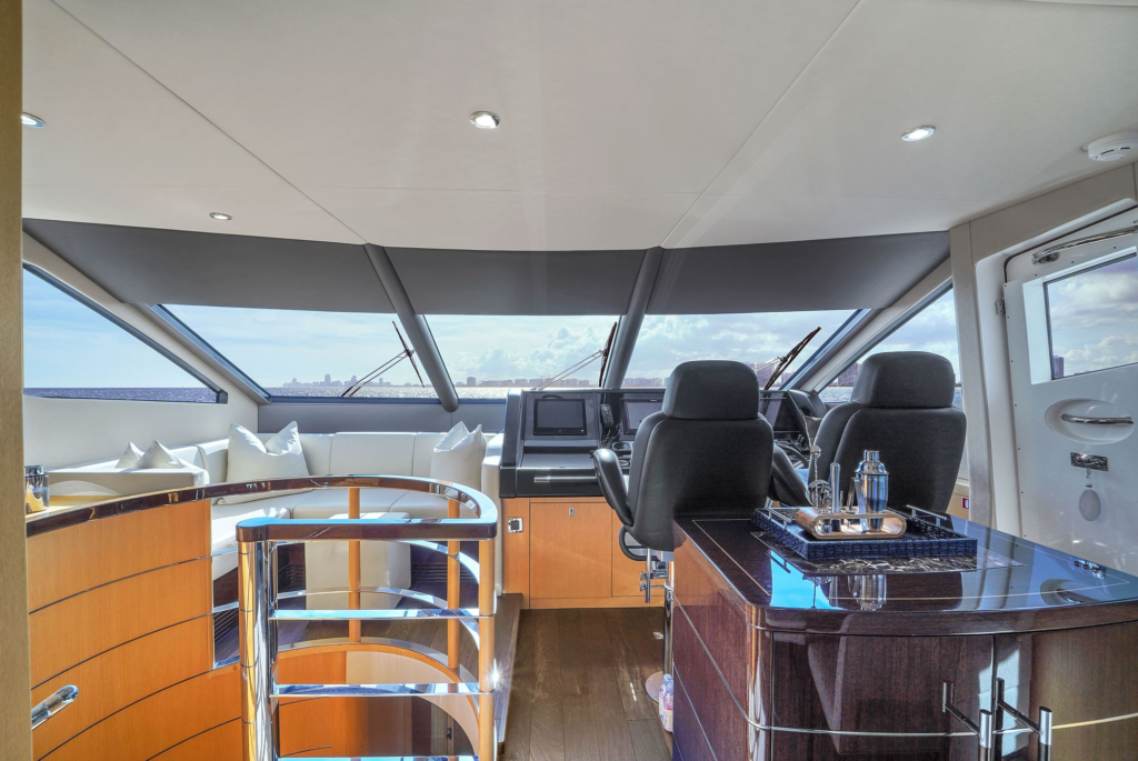 75ft Sunseeker yacht charter Marina Palms – lower helm