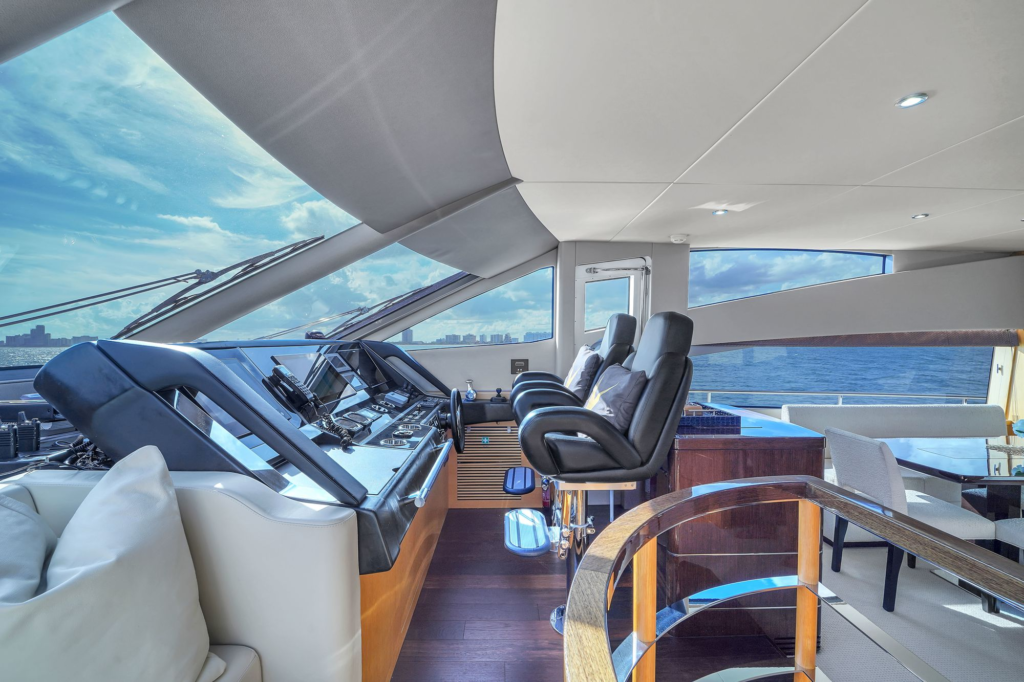75ft Sunseeker yacht charter Marina Palms – lower helm
