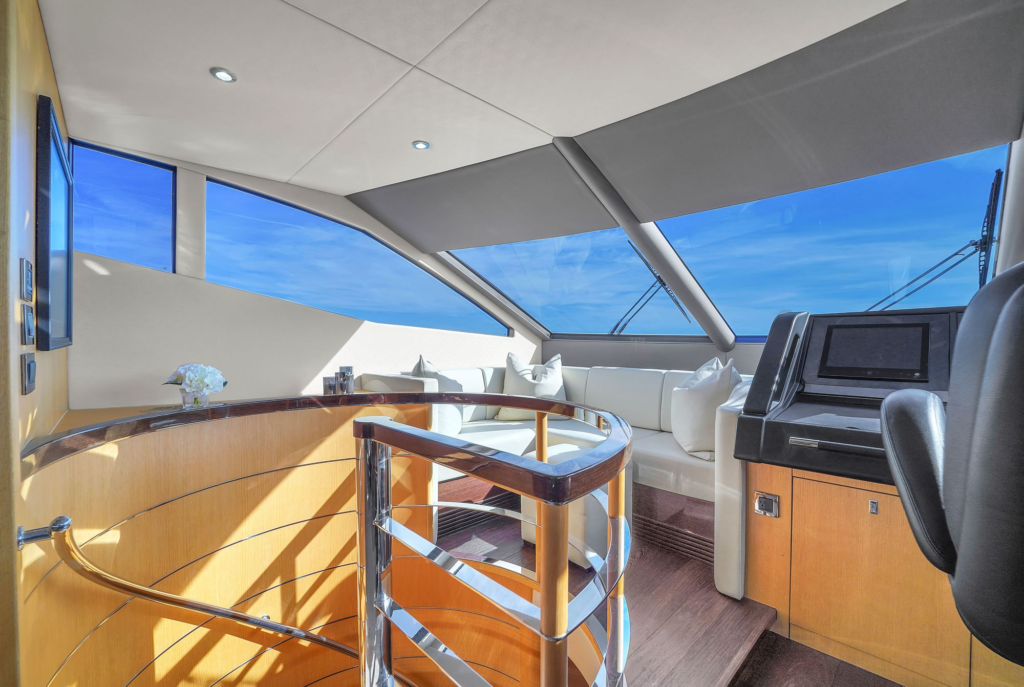 75ft Sunseeker yacht charter Marina Palms – lower helm
