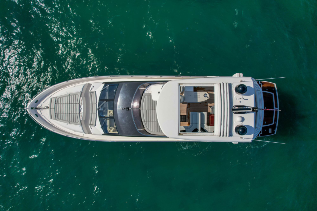 75ft Sunseeker yacht charter Marina Palms – aerial view