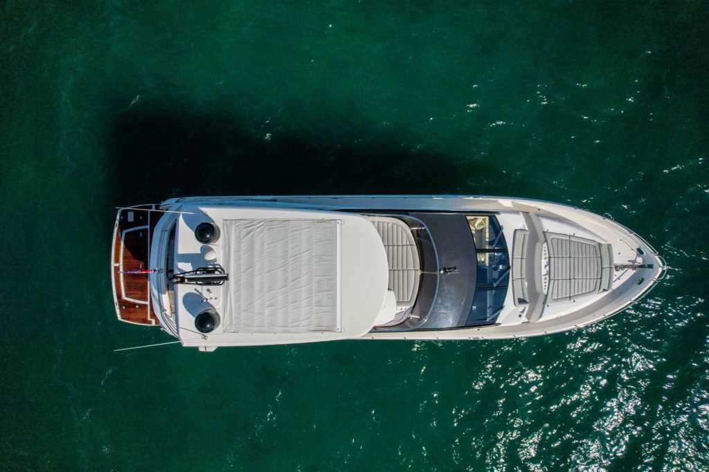 75ft Sunseeker yacht charter Marina Palms – aerial view