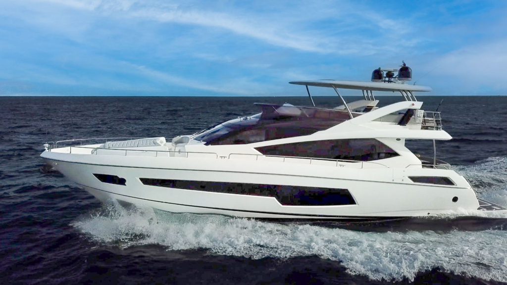 75ft Sunseeker yacht charter Marina Palms – exterior