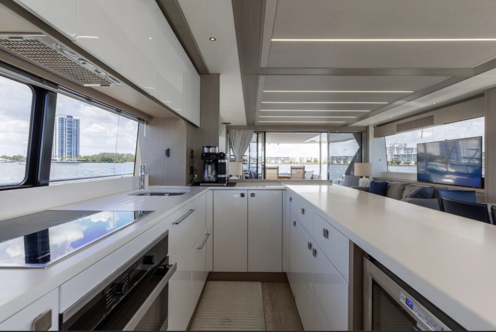 76ft Sunseeker yacht charter Miami – galley