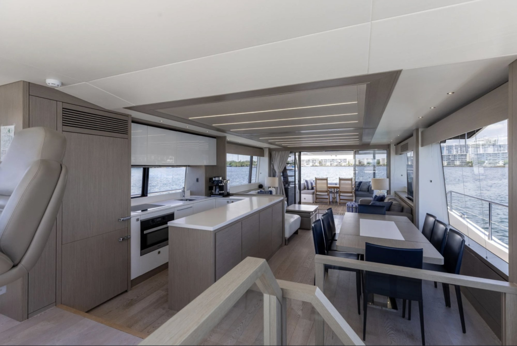 76ft Sunseeker yacht charter Miami – galley and dining