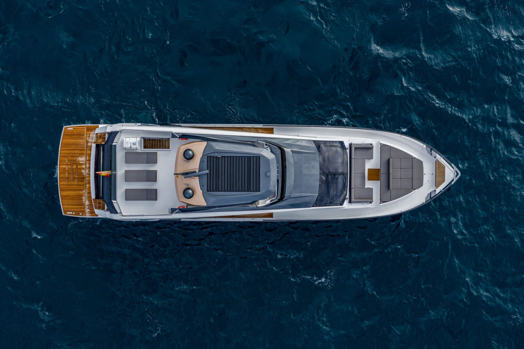 85ft Astondoa yacht charter Coconut Grove – top-down aerial view