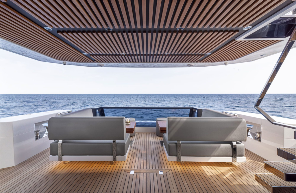 85ft Astondoa yacht charter Coconut Grove – aft cockpit lounge