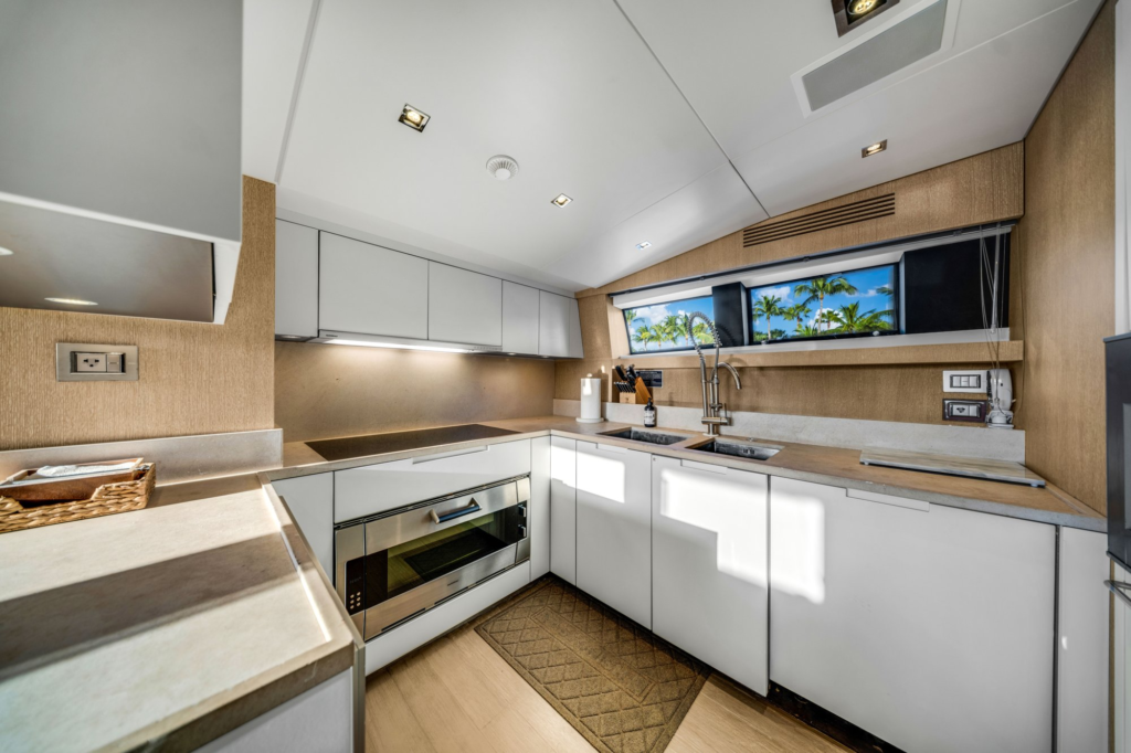 97ft Sanlorenzo yacht charter Miami – galley